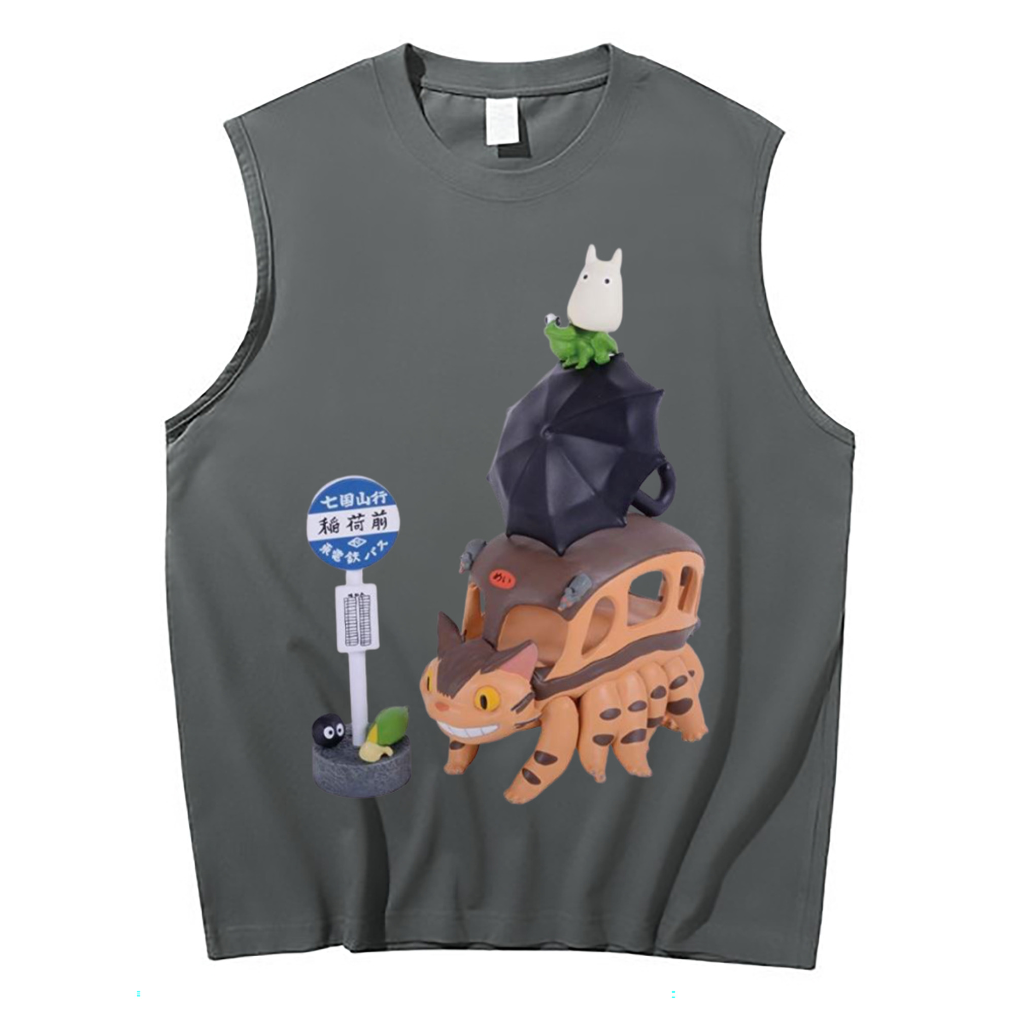 （画像用） となりのトトロ 草壁メイ 草壁サツキ My Neighbor Totoro Satsuki Kusakabe Mei Kusakabe コットン100％タンクトップ（フロントプリント）